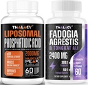 Fosfatidic Acid 2000mg Fadogia Agrestis 1400 mg ja Tongkat Ali 1000 mg Maximum Strength, Energy & Muscle Building Bundle