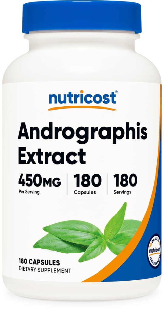 Nutricost Andrographis Extract 450 mg, 180 kasvissyöjän kapselit - ei-GMO & gluteeniton