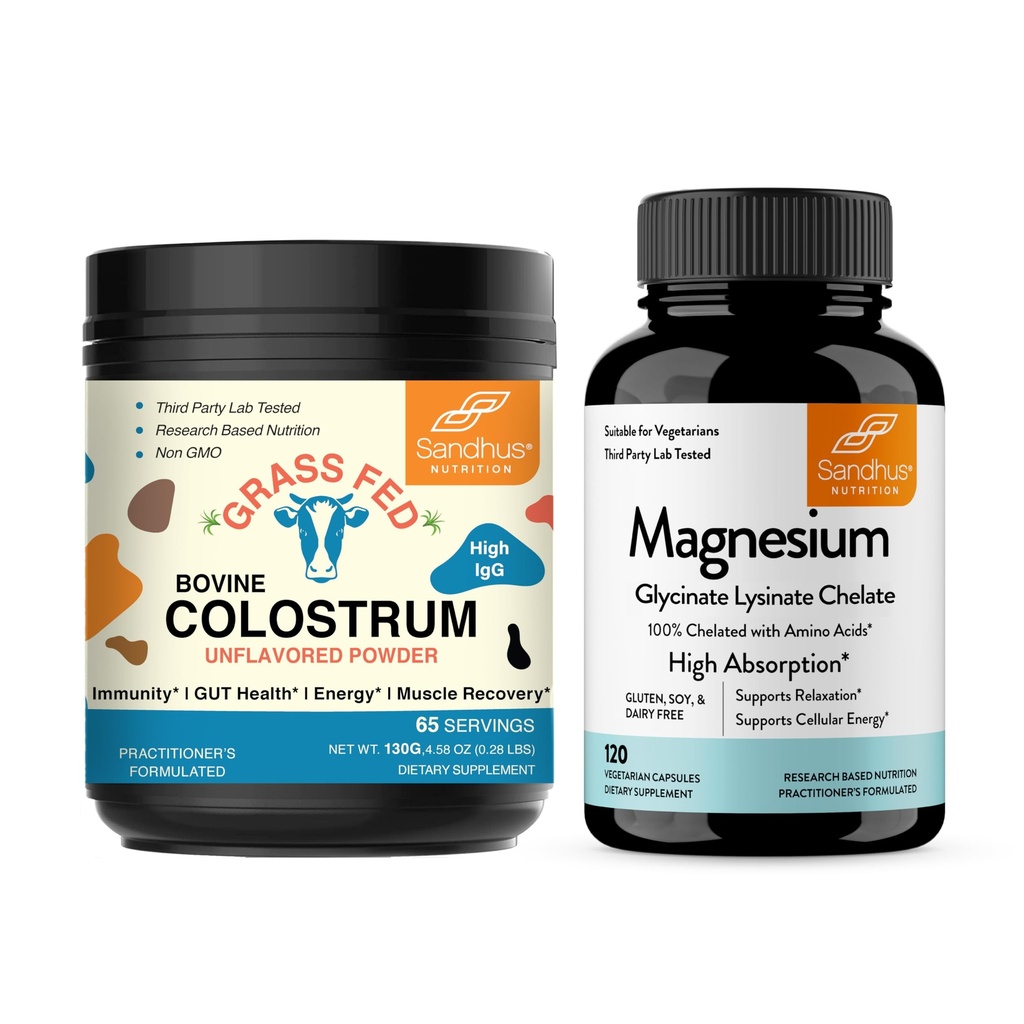 Sandhu's Naudan kolostrumjauhe & Magnesium Glycinate Lysinate kapselit ...