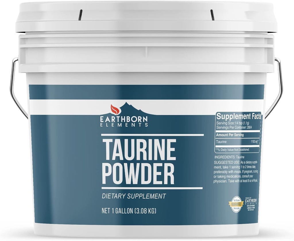 Maassa syntyneet Elements Taurine Powder 1 Gallon Bucket, Ravintolisä, Ei lisäaineita