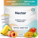 Nectar Hydration Packets - Elektrolyyttejä Powder Packets - Sokeriton & 0 Calorie - Organic Fruit Liquid Daily IV Electrolytes Powder for Dehydration Relief & Rehydration (Tropical Variety 30 Pack)