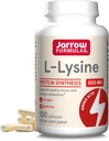 Jaarrow Formula L-Lysine 500 mg, ravintolisä, Aminohappo proteiinisynteesi ja terve kudos tuki, 100 kapselia, 100 päivän tarjonta