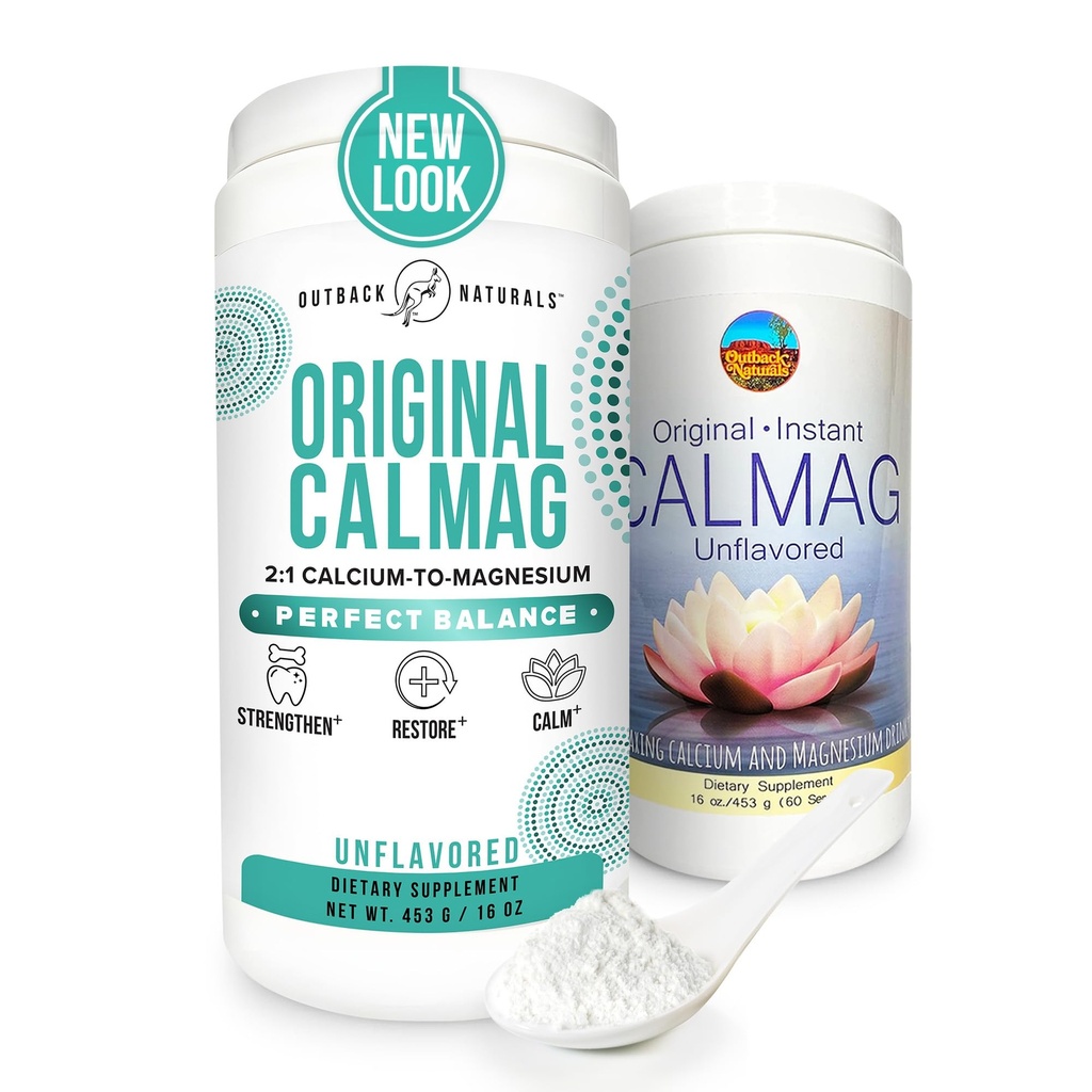 High Absorption 2:1 CalMag Calcium Magnesium Citrate Supplement, Calcium Gluconate Powder, Stöder Stress Relief, Sleep & Bone Strength Mineral Drink, Unflavored 16,5 oz (Pack av 1)