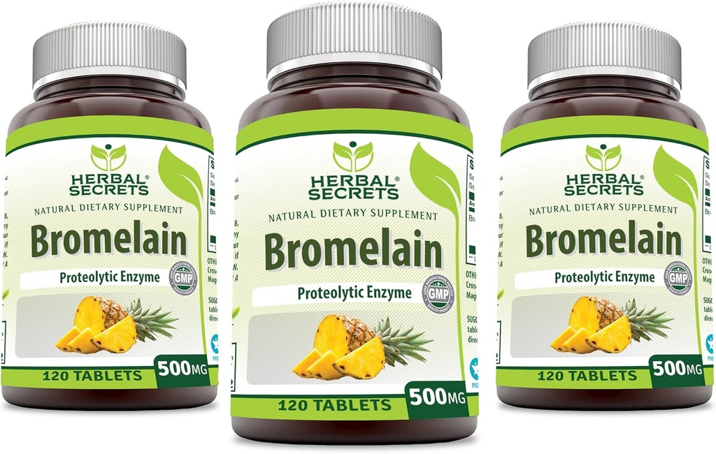 Herbal Secrets Bromelain 500 Mg 120 Tablets Supplement 