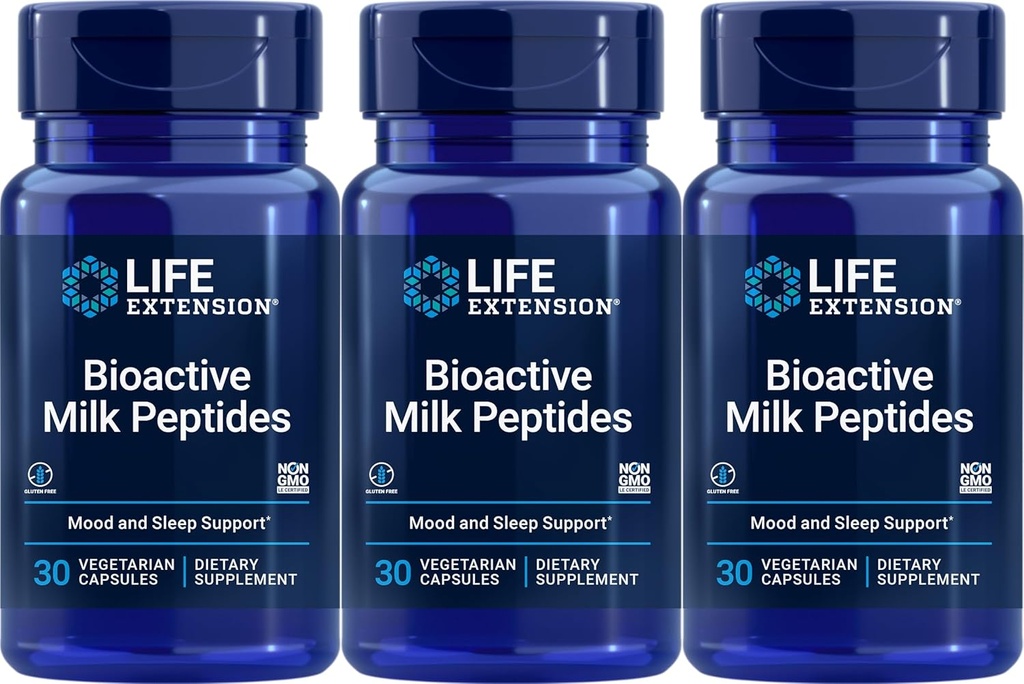Life Extension Bioactive Milk Peptides, 30 kasvissyöjäkapselia (Pack of 3)
