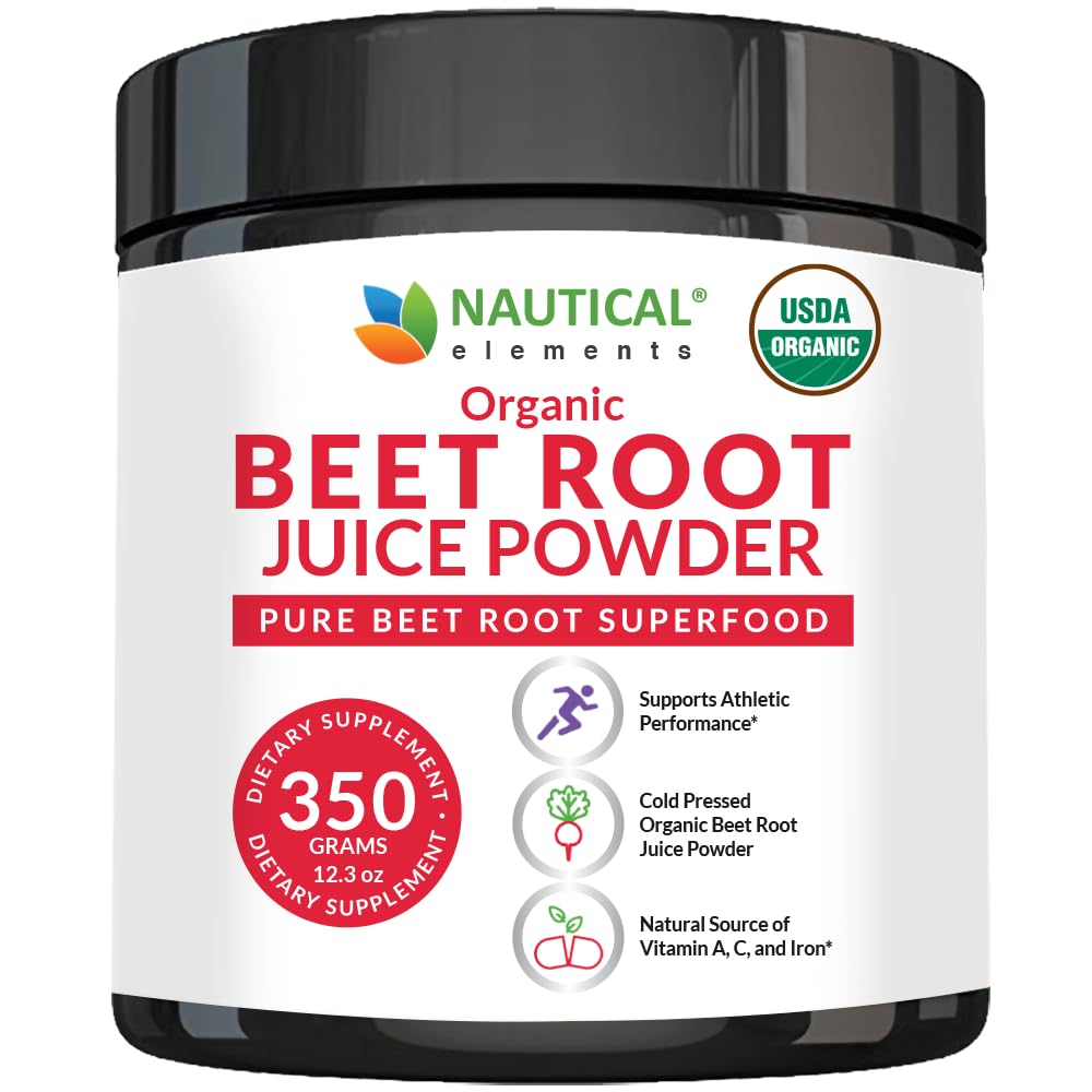 Organic Beet Juice Powder - 20:1 Concentration Beet Powder Organic - Circulation Support - Rich Typpioksidi - Kylmäpaineinen 100 tarjoiluja Beet Root Powder täydennysosa- 12.3oz
