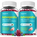 2 Pack Ashwagandha Gummies, tuki immuniteetille, rentoutuminen, rauhallinen mieliala & Zzz, Ashwagandha täydentää miehille & naisille, luonnon mustikkamaku, 120 kreivi