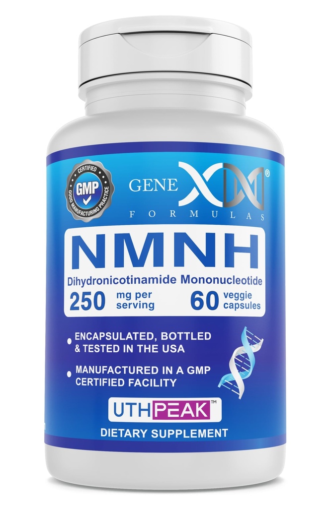 Genex Formula 250 mg NMNH (60 kapselia - 30 tarjoilua) ... UthpeakTM NMNH (Dihydronikotiiniamidi Mononukleotidi) NAD+ Precursor for Healthy Aging - non-GMO, Gluteeniton kasvissyöjä