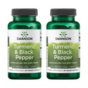 Swanson Turmeric & Black Pepper - Organic Joint Health, Heart Health, Digestion, & Liver Support Supplement - Natural Formula Enhanced Biosability & Imeytyminen - (60 kasviskapselit) 2 pakkaus