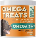 PAWFECTCHEW Omega 3 koiralle (60 purukumia) - Alaskan Lohi kalaöljy herkut koirille - Omega rasvahapot - ihon ja turkin täydentää - kuiva kutiava iho, paahtaminen ja allergia