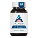 Ayush Herbs High Omega 3 - Omega 3 Fish Oil, 1000mg Per Capsule, EPA & DHA Fish Oil Supplement för kvinnor och män, Natural Lemon Flavor - 60 Softgel Capsules (1 Count)