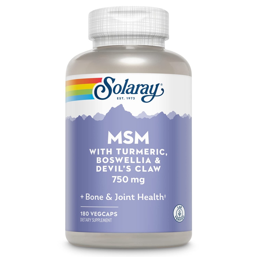 Solaray MSM -kapselit, 750 mg, 180