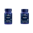 Litium 1000 mcg och Taurin 1000 mg - Hjärnhälsa, anti-aging, livslängd, minne, kognition, humör, hjärta, lever, muskel och träningsstöd - 100 greve