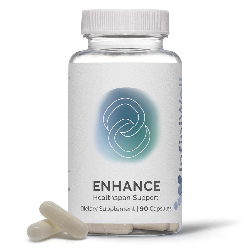 InfiniWell Enhance - Healthy Aging, Longevity Supplement med Trimethylglycine (TMG) - Uppmuntra Cellular Renewal & Mitochondrial Health - Hjälp till att främja hälsa och epigenetisk åldrande (90 kapslar)