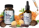 Aivojen Superfoods Bundle - Organic Sea Moss & Smart Shrooms, Kapselit ja Liquid Drops Bundle, Organic Irish Seamoss ja 7 Adaptogenic täydentää muistia ja keskittyä. Nestemäisiä tippoja suklaamakussa
