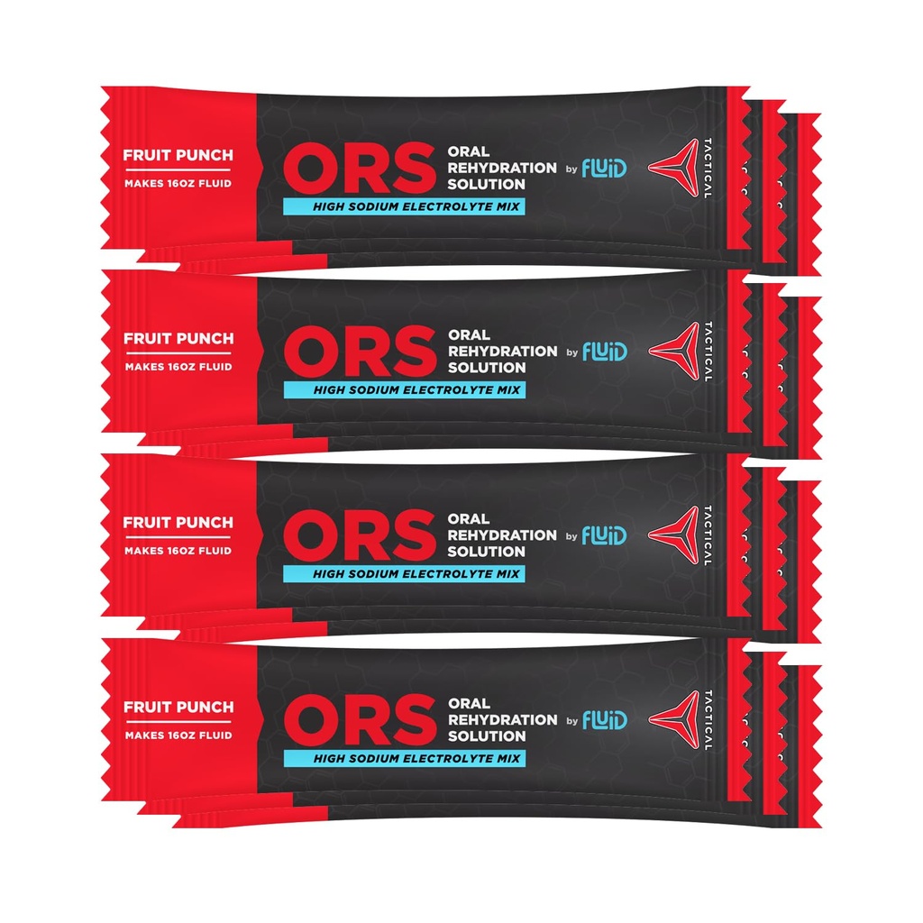 Fluid Tactical - ORS (Oraalin nesteytysliuos), takaisin Faster, Extreme Dehydration Electrolytes, 12pakkaus (Fruit Punch)