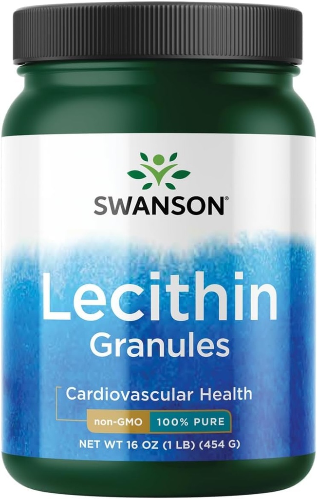 Swanson 100% Pure Lecithin Granules (Non-GMO) 16 Ounce (1 lb) (454 g) Granuler