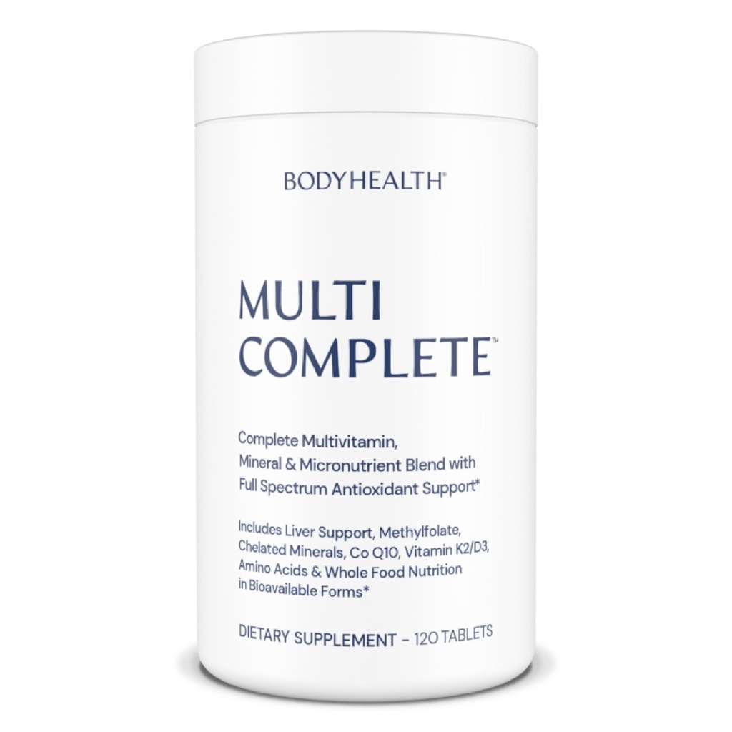 BodyHealth Multi Complete (120 Ct) Päivittäinen monivitamiini miesten ja naisten kanssa koko ruokaa, mineraalit, antioksidantteja, Luomu Green Food Konsentaatit, ja maksa Detox Otteita, Vegan ja ei GMO