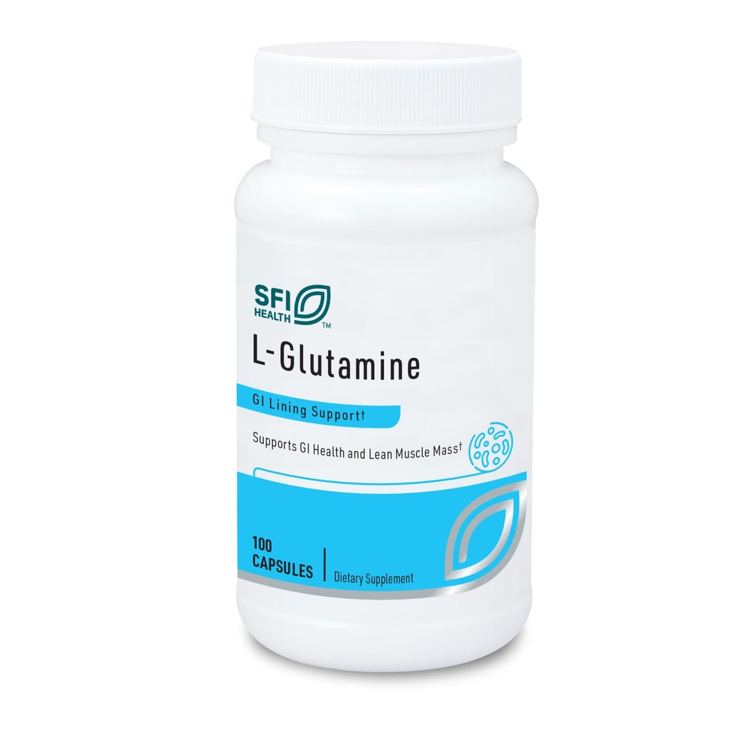 Klaire Labs SFI Health L Glutamiinikapselit - 500 Milligrammaa Hypoallergenic Aminohappojen täydennysosa - Tukee Lihas - GI toiminto - Maitotuotteeton ja gluteeniton (100 kapselia)