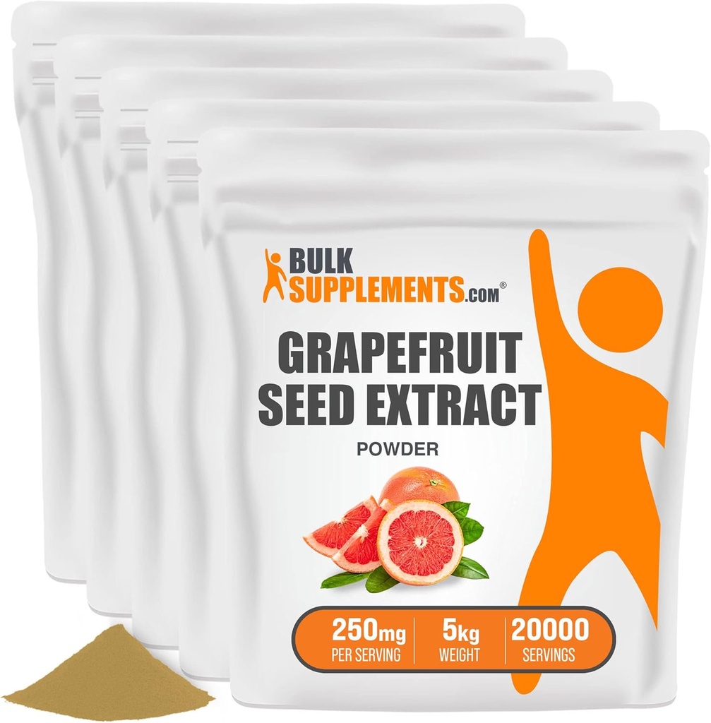 BulkSupplements.com Greippisiemenuutejauhe - greippisiemenen lisäravinteet, antioksidantti lähde - kasviperäisten täydentää, gluteeniton, 250 mg per tarjoilu, 5kg (11 lbs) (pakkaus 5)