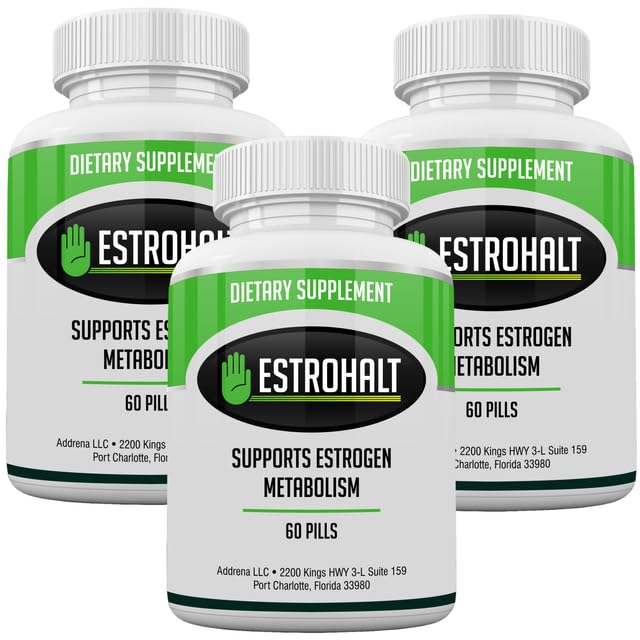 Estro-Halt 3 pakkaus 180 tablettia - DIM täydennysosa (diindolyylimetaani) ja Indole-3-karbinoli (I3C) Paras estrogeeni-Blocker naisille ja miehille