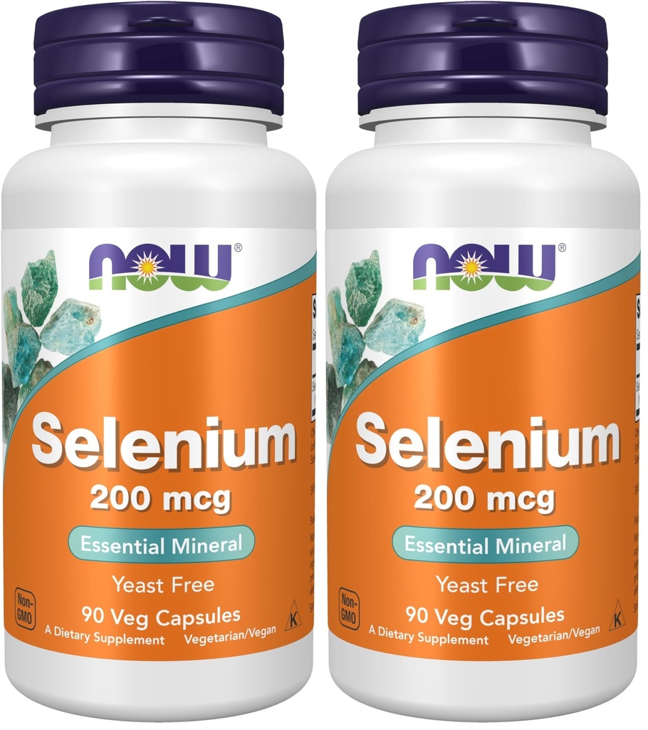 NU Supplements, Selen (L-Selenomethionine) 200 mcg, Essential Mineral *, 90 Veg Capsules (Pack of 2)