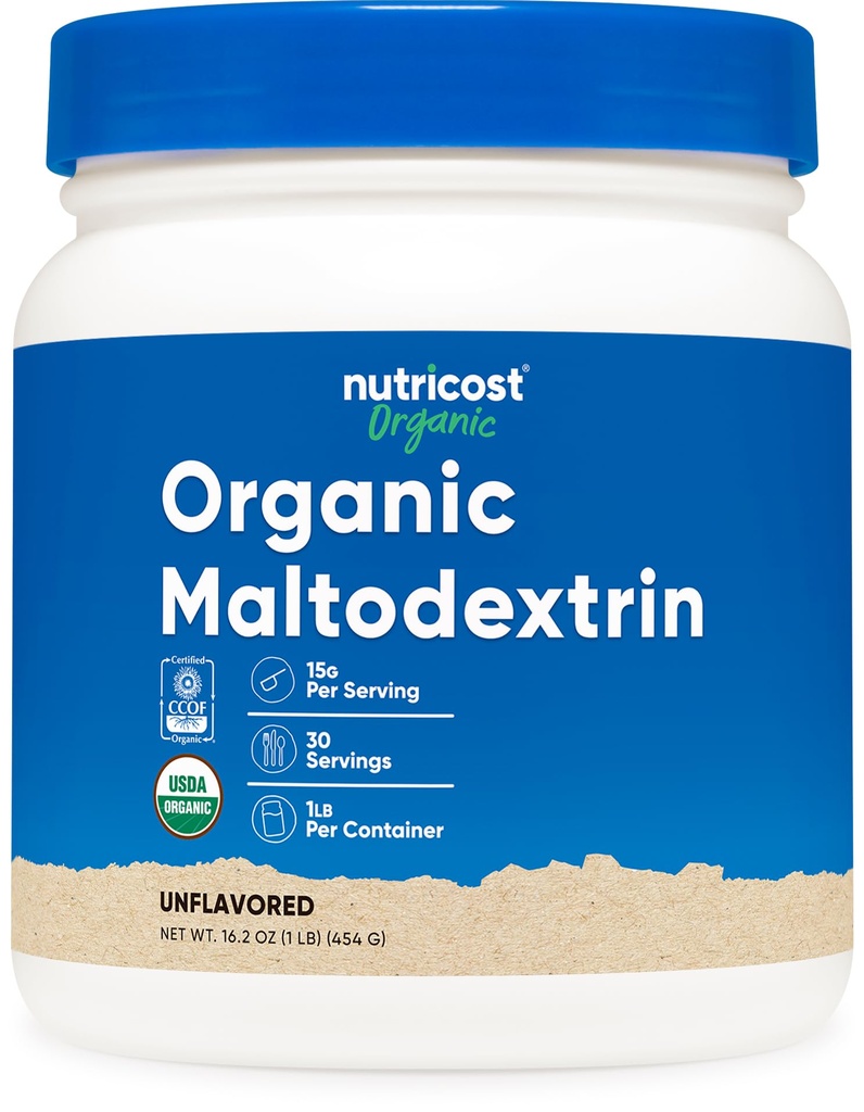 Nutricost Organic Maltodextrin Powder 1lb - Gluteeniton, ei-GMO