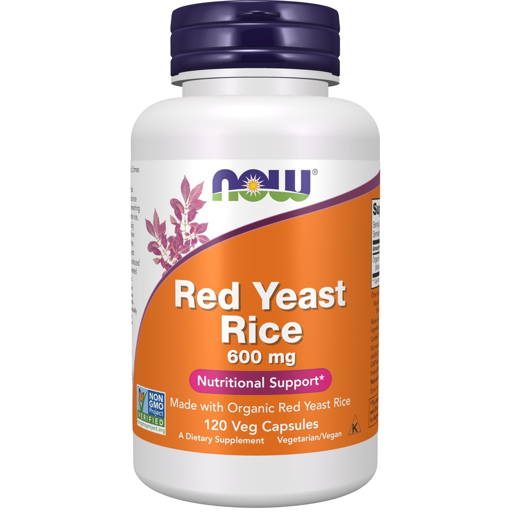NYT lisäravinteet, punainen riisi 600 mg, valmistettu orgaanisella punaisella riisillä, 120 Veg kapselia