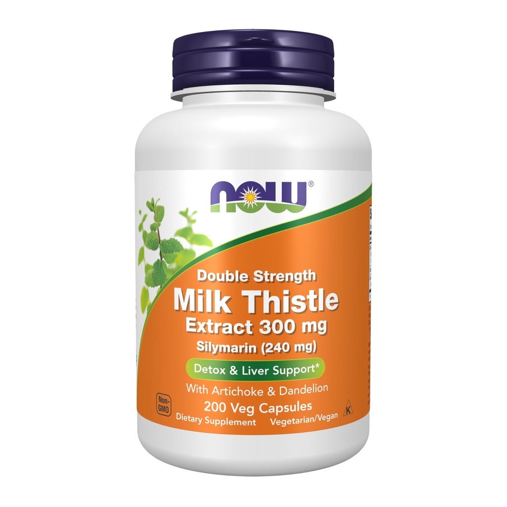 Nyt Foods Now Foods, (2 pakkaus) Silymarin, Milk Thistle uute Artisokka & Voikukka, Double Strength, 300 mg, 200 Veg Caps
