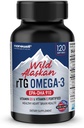 NANOWELL Wild Alaskan rTG Omega-3 Fish Oil 1196mg - EPA, DHA, vitamiini D3 & E - 120 Softgels, 60 päivän tarjonta