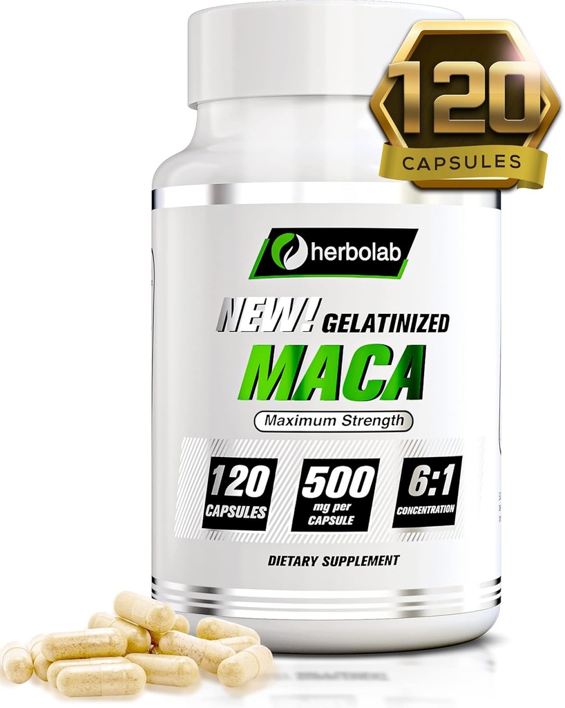 Peruvian Maca Root Powder Capsules for Men and women with Organic Black Maca, Red Maca, Keltainen Maca Root Extract Capsules, Gelated 2000 mg per päivä, Lepidium Meyenii, Peruvian Ginseng, Vegan Pillerit