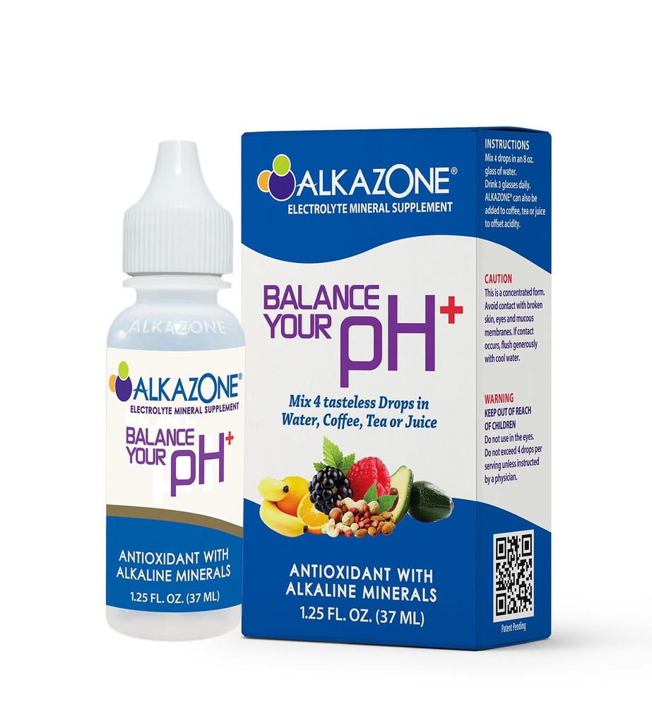 Alkazone Balance Din pH Plus Antioxidanter Alkaliska Mineral Drops Förbättrar Din Hydration med Varje Drop!
