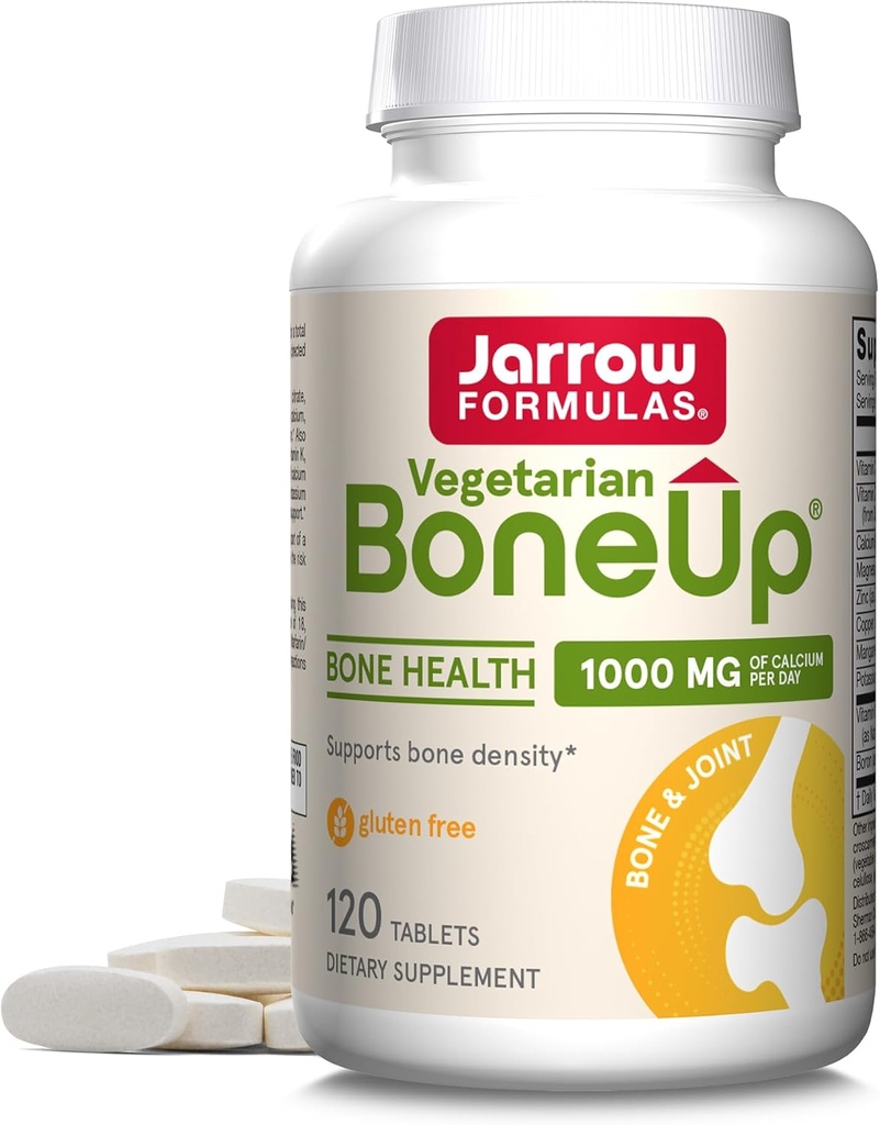 Jaarrow Formulas BoneUp Kasvissyöjä - 120 tablettia - kasvissyöjä / vegaaninen täydentää Bone Health Vegan - ystävällisiä lähteitä D3-vitamiinin K2 (kuten MK-7) & Kalsium - 60 tarjoilua