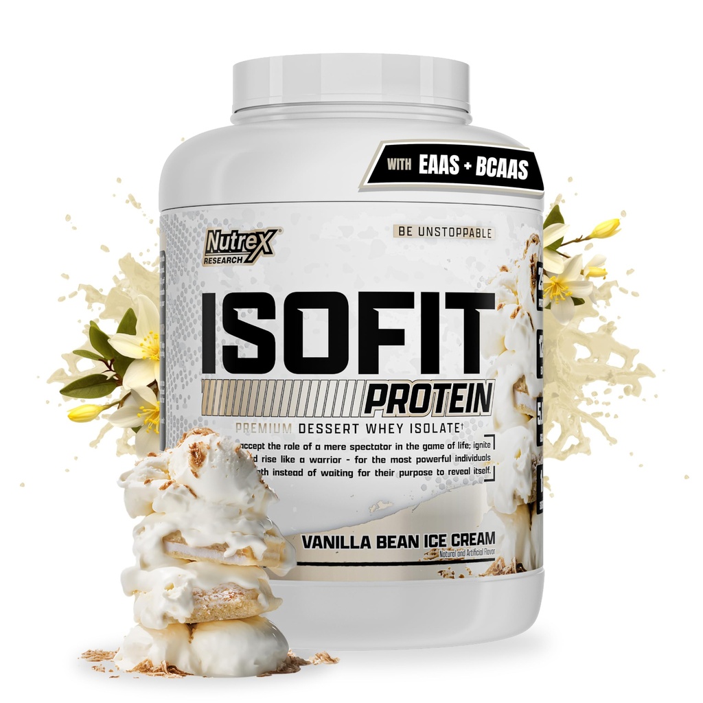 Nutrex Research IsoFit Whey Protein Powder Instantized 100% Whey Protein Isolate (70 portioner, Vanilla Bean Ice Cream)