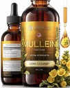 Mullein Leaf Extract for Lung Cleanse and Health - Mullein Drops Made in USA - Keuhkojen tuki täydentää - kasviperäisten hengitysteiden tuki - Müllein Extract Tincture 4 Fl Oz