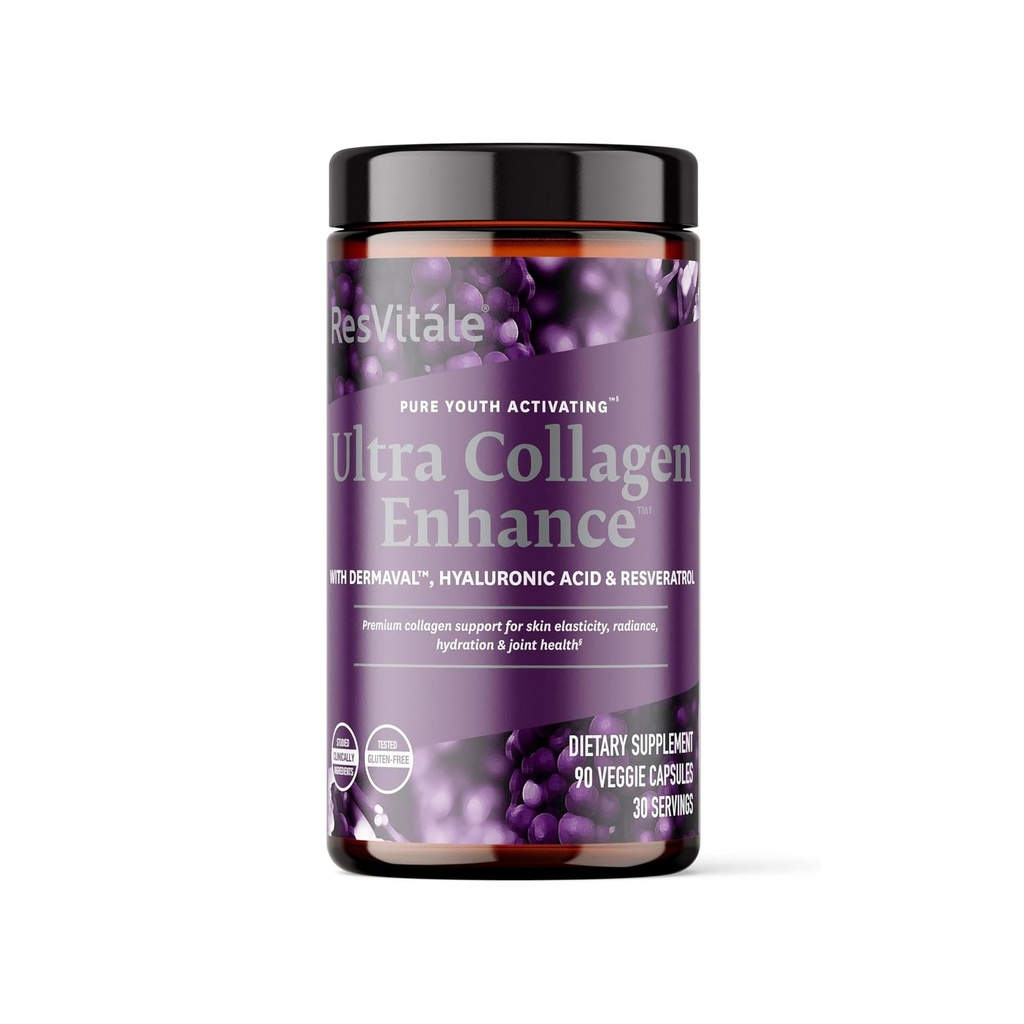 ResVitale Ultra Collagen Enhancere - ihonhoito täydentää Resveratrol - 90 kasviskapselit
