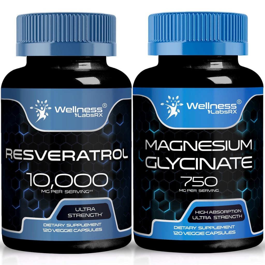 WELLNESS LABSRX Resveratrol kapselit 10000 - Magnesium Glycinate kapselit