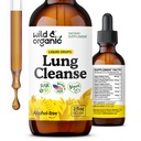 Wild & Organic Lung Cleanse Tincture - Mullein Leaf Extract keuhkoihin - Herbal Detox Lisäravinteet - Vegaani, Sokeri & alkoholiton Mullein Drops - 2 fl oz