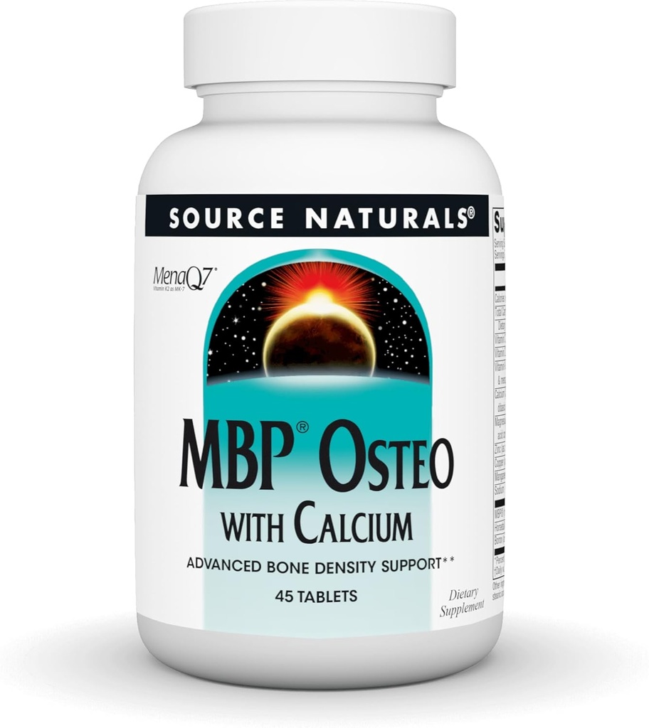 Lähde Naturals MBP Osteo ja kalsium, kehittynyt luun tiheys tuki*, 45 tablettia