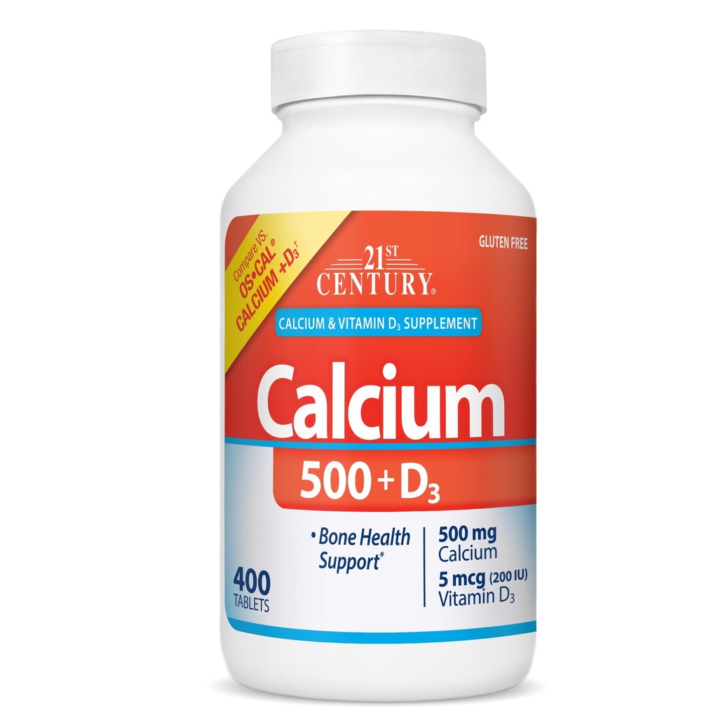 2000-luvun kalsium 500 mg Plus D3 tabletit, 400