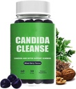 Candida Cleanse, Candida ja Detox Support Gummies, 10-in-1 Advanced Formula Black Walnut, PAU D'Arco & Wormwood, ei-GMO 60 Gummies