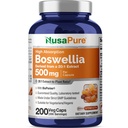NusaPure Boswellia Serrata 10 000 mg per Veggie Caps 200 Count (20:1, ei-GMO, Vegan, Bioperine) Ayurvedic Herb: Intian Olibanum, Frankincense