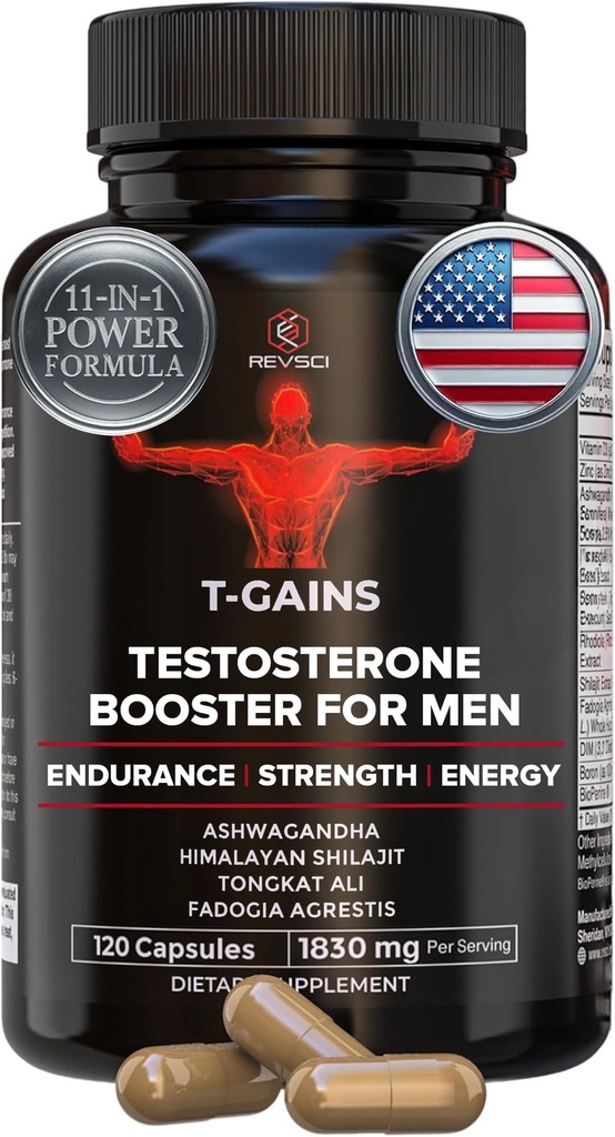 Anaboliset Booster & Lihas Builder, T-GAINS Testosteroni täydentää miehille, TRT testi Booster & Estrogeenisalpaaja, HGH täydentää miehille - Tongkat Ali Fadogia Agrestis lihasten kasvua, 120 Caps