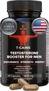 Anabola Booster & Muscle Builder, T-GAINS Testosteron Supplement för män, TRT Test Booster & Estrogen Blocker, HGH Supplements for Men - Tongkat Ali Fadogia Agrestis för muskeltillväxt, 120 Caps