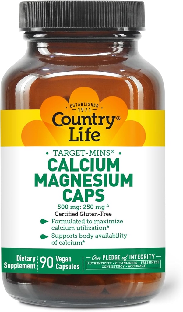 Maa Life Target-Mins Kalsium Magnesium Complex - 1000 mg kalsium, 500 mg magnesium, gluteeniton täydentää luun terveys