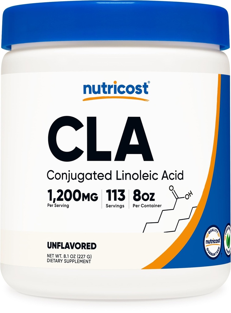Nutricost CLA (Konjugated Linoleic Acid) 8oz (227 g) Jauhe - Gluteeniton, GMO:ton CLA-lisä