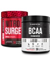 Jacked Factory Nitrosurge Shred Thermogenic Pre-Workout i Watermelon & BCAA i Fruit Punch för kroppsrekomposition, muskelbyggnad och återhämtning