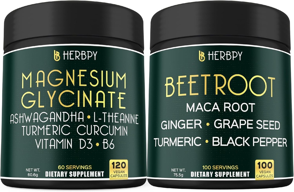 Bundle 6in1 Magnesiumglusinaatin täydennysosa & 6in1 juurikapseli