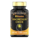 tnvitamin Magnesium Oxide 420mg - 120 kapslar | 4 månaders leverans! | 100% dagligt värde av magnesiumoxid i en kapsel | Oxido de Magnesio | Non-GMO, Made in the USA