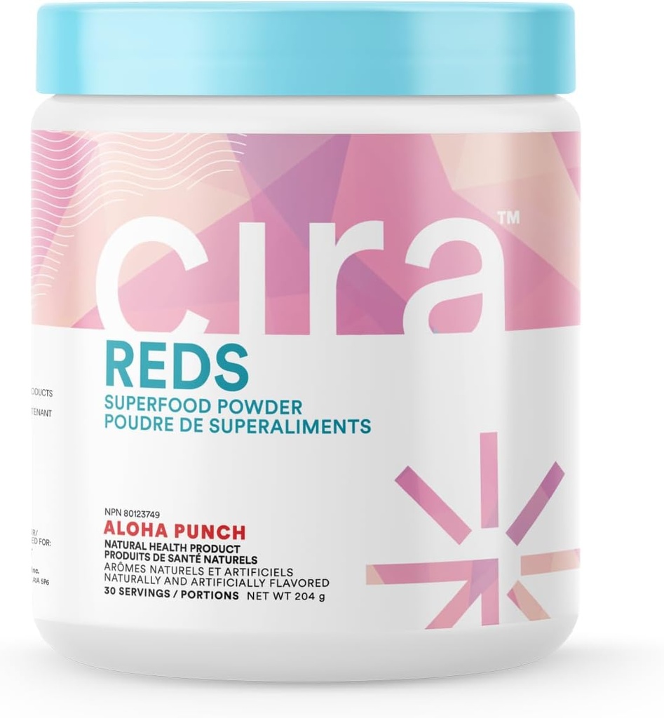 Cira Glow-Getter Reds Superfood Powder - Antioksidantit ja polyfenolit energian ja Gut Health - 30 tarjoilua, Aloha Punch